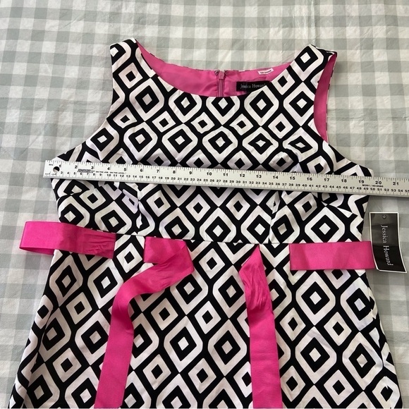 Jessica Howard Missy midi dress film noir barbiecore black white pink barbie - Picture 11 of 14